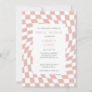 Invitación Rosa moderno con ducha de novia comprobada