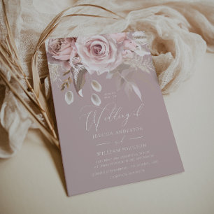 Invitación Rosa moderno de moda Boho Dusty Boda Rubor
