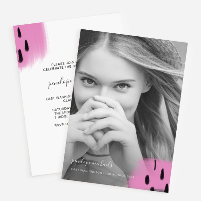 Invitación Rosa Moderno Enciende Una Fiesta De Graduación De  (Subido por el creador)
