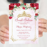 Invitación Rosa moderno Flores Rubor Dulce Rosa 16<br><div class="desc">Rosa moderno Flores Purpurina de oro Rubor Dulce rosa 16 Invitación Flores Rosas modernas Rubor Dulce rosa 16</div>