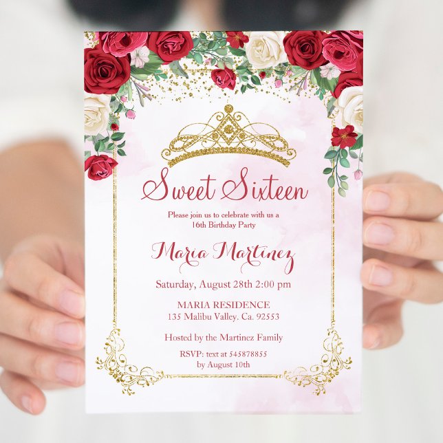 Invitación Rosa moderno Flores Rubor Dulce Rosa 16 (Subido por el creador)