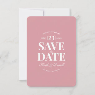 Invitación Rosa mojado mínimo Guardar la tipografía de fecha