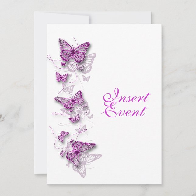 Invitación rosa morado cumpleaños compromiso boda (Anverso)