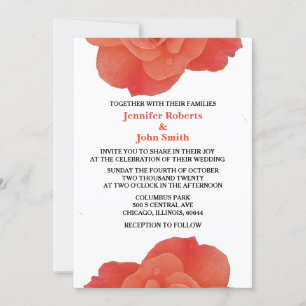 Invitación Rosa Naranja floral Rústico otoño Boda Guay otoño