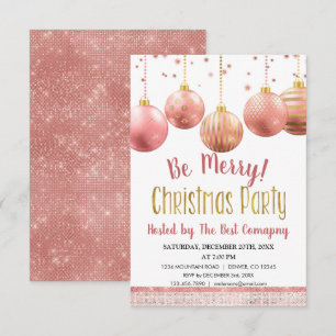 Invitación Rosa Navidades de oro vacaciones corporativas