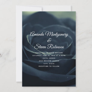 Invitación Rosa Negra Flor Gótica Oscura Foto Boda