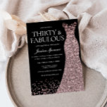 Invitación Rosa negra vestida de oro mujeres 30 Fiesta de cum<br><div class="desc">Vestidos de oro Rosa negro Mujeres 30 cumpleaños fiesta invitación 30 y fabulosas Variaciones a la invitación y artículos coincidentes en nuestra tienda</div>
