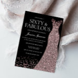 Invitación Rosa Negra Vestido de Oro Mujeres 60 cumpleaños fi<br><div class="desc">Vestido de oro Rosa negro Mujeres 60 cumpleaños fiesta invitación 60 y fabulosas Variaciones a la invitación y artículos coincidentes en nuestra tienda</div>