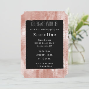 Invitación Rosa negro de serpiente rosa Rubor