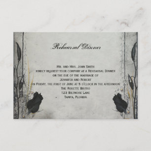 Invitación Rosa negro gótico Trellis Boda ensayo cena