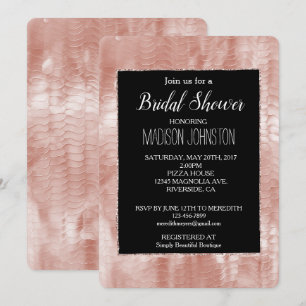 Invitación Rosa negro Rubor con cubierta blanca rosada