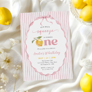Invitación Rosa nuestro Limón primer cumpleaños