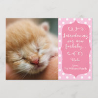 Invitación rosa nueva de Furbaby