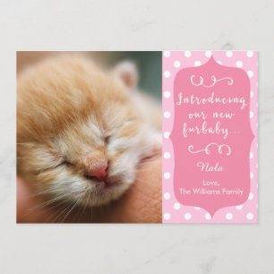 Invitación rosa nueva de Furbaby