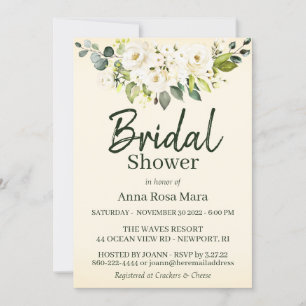 Invitación Rosa nupcial de Rubor de la ducha del rosa blanco