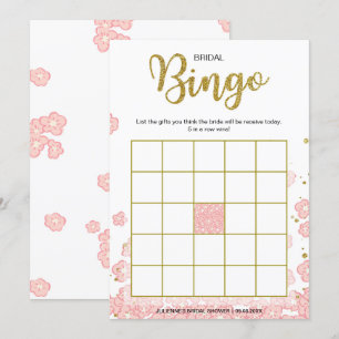 Invitación Rosa nupcial del bingo el   de la ducha y