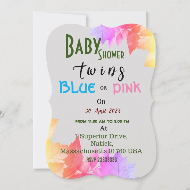 invitación rosa o azul (Anverso)