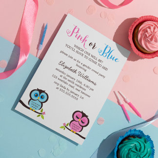 Invitación ¿Rosa o Azul? Fiesta de Revelación de Género de Le