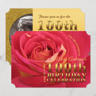 Invitación Rosa Oro 1000 Celebración de Cumpleaños agregar Fo