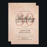 Invitación Rosa Oro Cualquier edad Purpurina de cumpleaños Pi<br><div class="desc">Una elegante plantilla de invitación a la fiesta de cumpleaños "Cualquier edad" con un moderno motivo de pintura Rosa Purpurina de oro "Look" y un texto fácil de personalizar. ¡Perfecto para cualquier ocasión!</div>