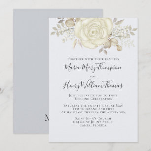 Invitación Rosa Oro Elegante Acuarela Floral Rosa Foliage