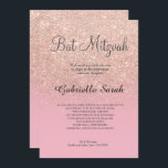 Invitación Rosa oro falso purpurina rosa pálido Bat Mitzvah<br><div class="desc">Moderno,  original y simple purpurina de oro falso rosa sombrío Mitzvah invitación a un color rosa pálido completamente personalizable</div>