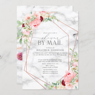 Invitación Rosa Oro Geométrico Floral Floral Pink Bridal Show