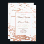 Invitación rosa oro imitación Relieve metalizado mármol Sweet<br><div class="desc">rosa dorado y mármol marino de fondo emparejado como acento con un guión elegante para tu perfecta invitación de cumpleaños. Puede elegir entre la opción de foto o no de foto.</div>