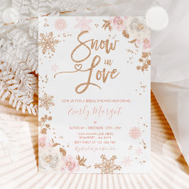 Invitación Rosa Oro & Invierno Rosa Ducha De Novias Nieve Ena