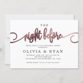 Invitación Rosa Oro la noche anterior