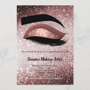 Invitación Rosa oro Lashes Ojo