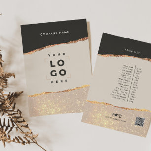 Invitación Rosa oro negro elegante moderno precio giratorio c