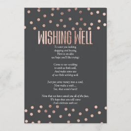 Invitación Rosa Oro Polka Dots Carbón Negro Deseos Bien