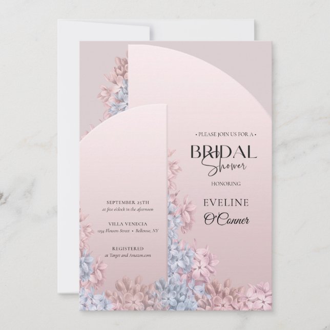 Invitación Rosa oro polvoriento rosa polvoriento primavera az (Anverso)
