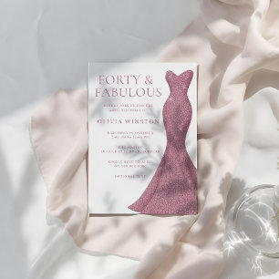 Invitación Rosa Oro Rosa 40 y fabuloso 40 cumpleaños