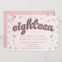 Rosa Oro Rubor Globos y Purpurina 18º cumpleaños