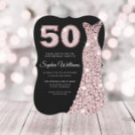 Invitación Rosa Oro Rubor Vestido rosa Negro 50 cumpleaños<br><div class="desc">Rosa Oro Rubor Vestido rosa Negro 50 Cumpleaños Mujeres Invitaciones a la invitación y artículos coincidentes en nuestra tienda</div>