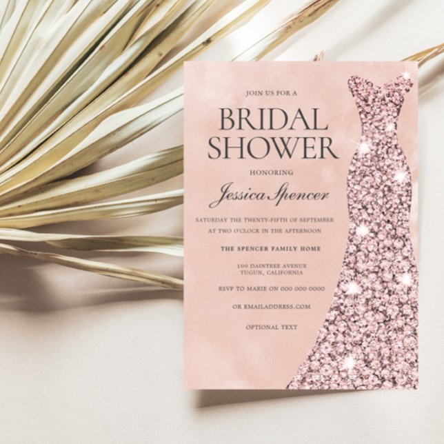 Invitación Rosa Oro y ducha de novia rosa Rubor (Subido por el creador)