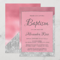 Rosa Oro y Plata Espuma Bebé Bautismo