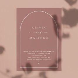 Invitación Rosa oscuro Boda | Foto romántica + QR