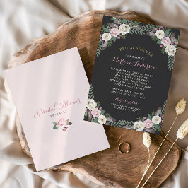 Invitación Rosa oscuro y amoroso Floral rosa Boho Bridal Show