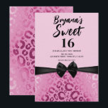 Invitación Rosa Oscuro y Claro Glam Impresión de Leopardo Dul<br><div class="desc">Personaliza para tu evento</div>