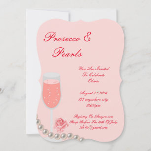 INVITACIÓN ROSA PARA BABORADA NUPCIAL DE PERLAS Y