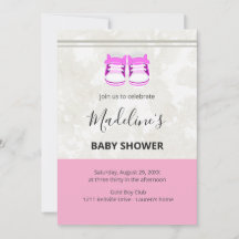 Invitación rosa para baby shower – Bebé niña perso