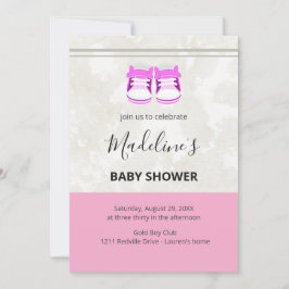 Invitación rosa para baby shower – Bebé niña perso