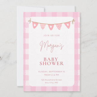 Invitación Rosa para Baby Shower | Invitación para