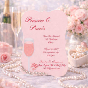 INVITACIÓN ROSA PARA DESPEDIDA DE SOLTERA CON PERL