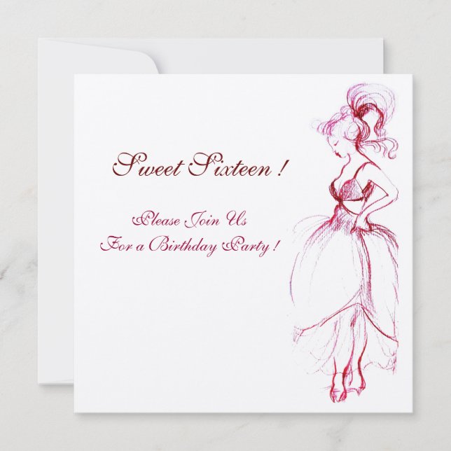 Invitación rosa para fiesta de dulces 16 años de n (Anverso)