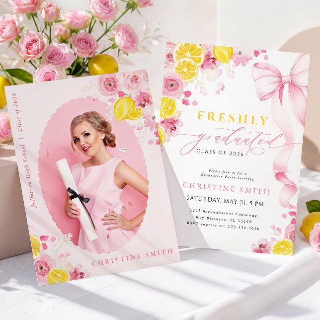Invitación Rosa para Graduado Reciente (Subido por el creador)