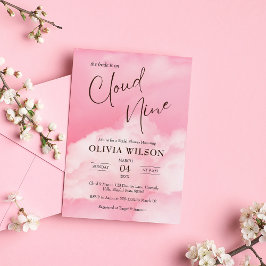 Invitación Rosa Pastel En La Nube 9 Ducha De Novias